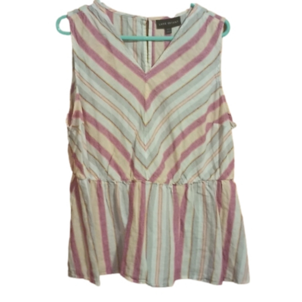 Lane Bryant 𝅺Linen peplum tank 18/20